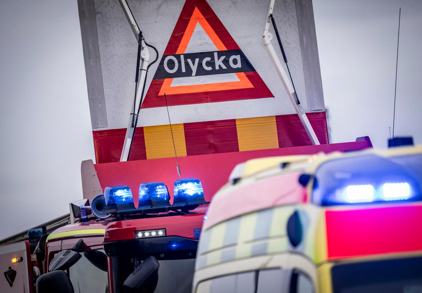 Polis, räddningstjänst och ambulans är på plats. Arkivbild. Foto: Johan Nilsson/TT
