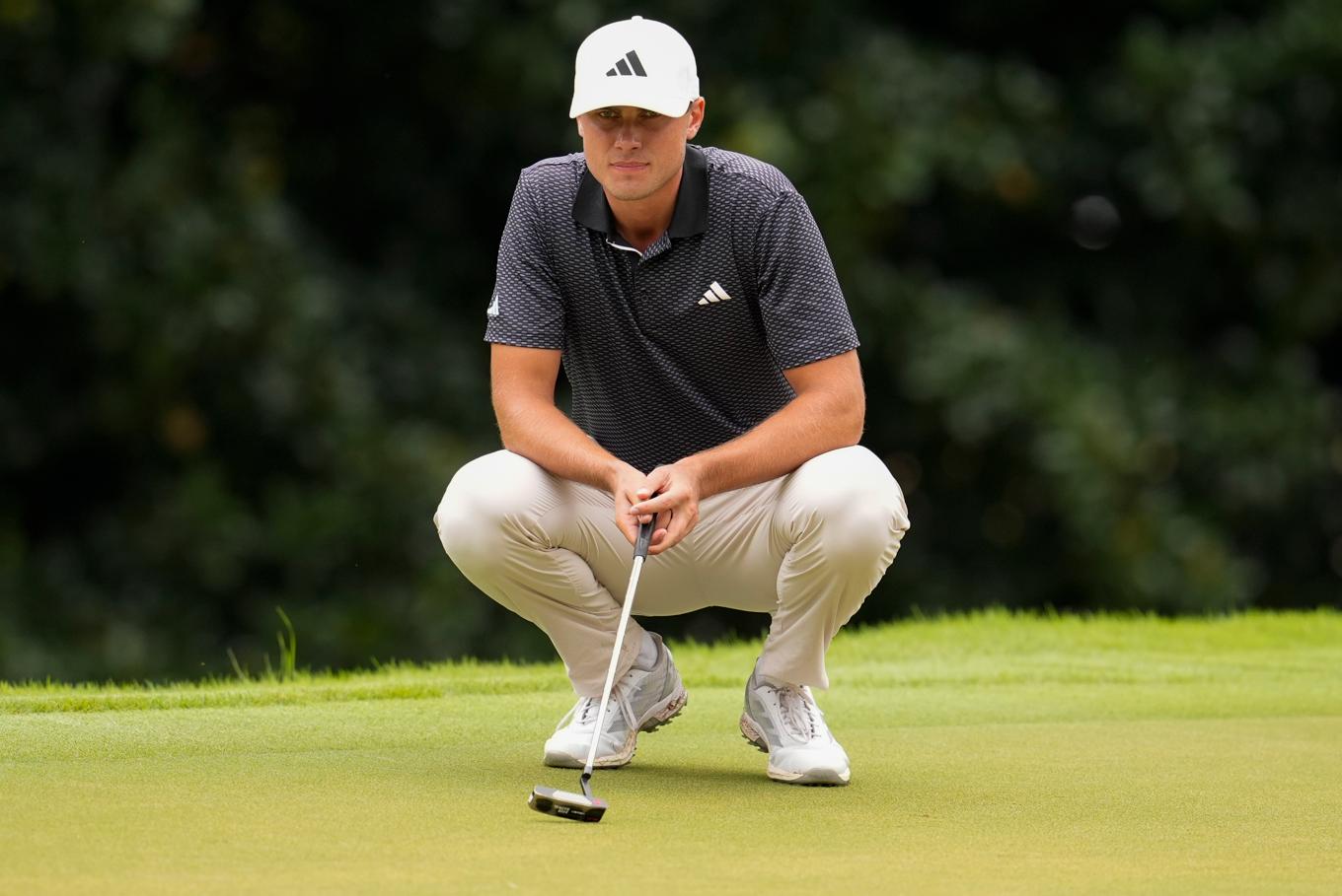 Ludvig Åberg spelar sin sista tävling inför Ryder Cup. Arkivbild. Foto: Mike Stewart/AP/TT