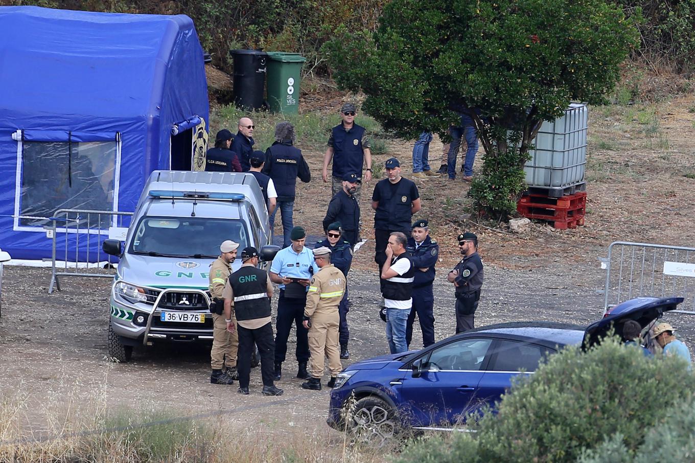 Poliser i Portugal arbetar i utredningen. Bild tagen i maj 2023. Foto: Joao Matos