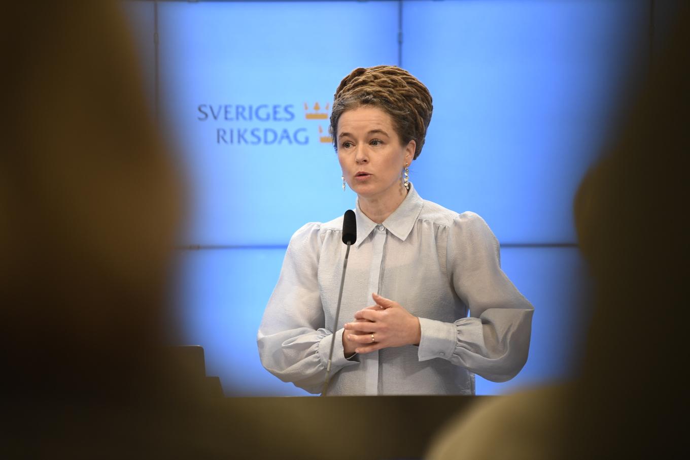 Miljöpartiets språkrör Amanda Lind (MP). Ark Foto: Viktoria Bank/TT