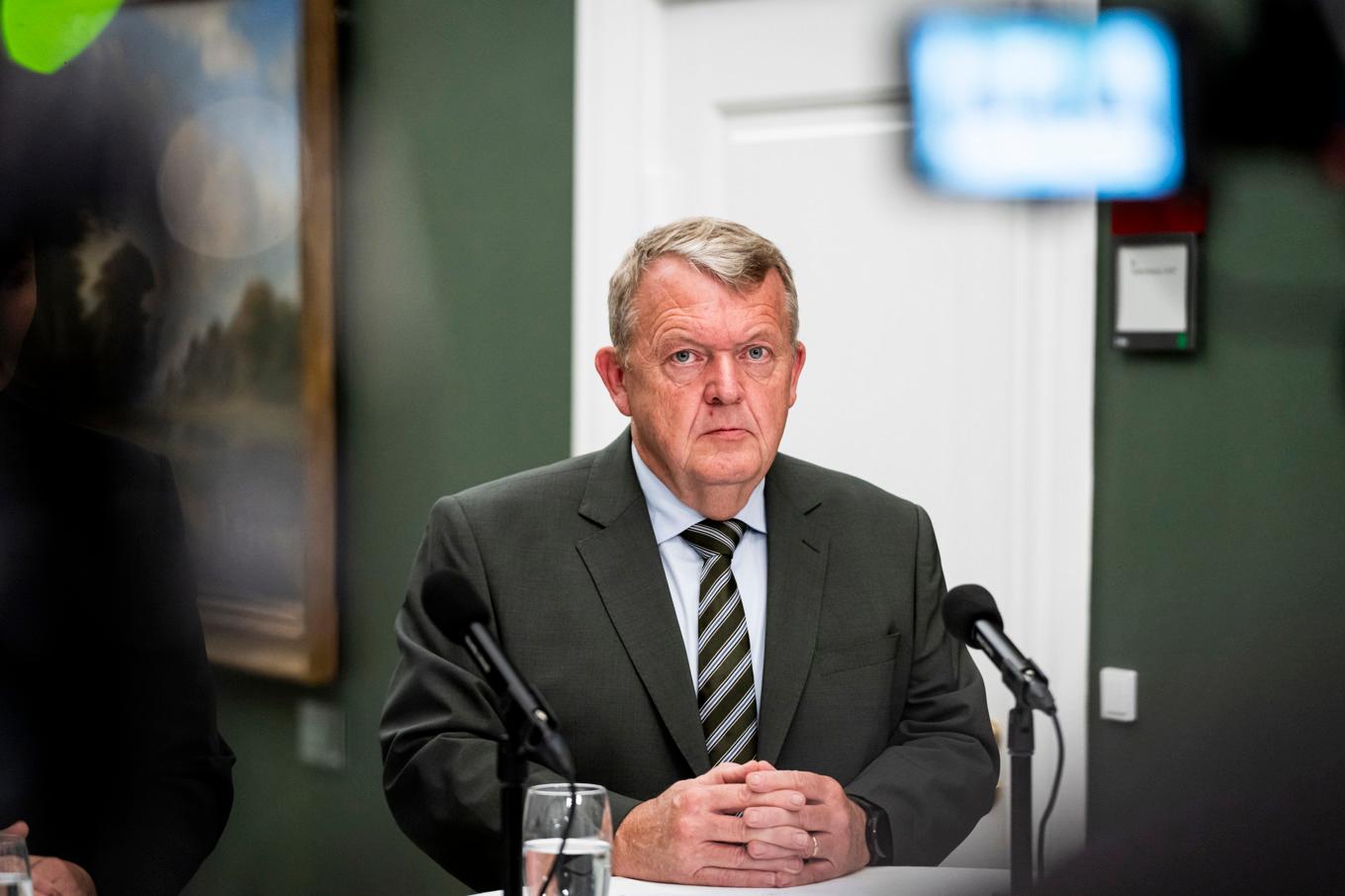 Danmarks utrikesminister Lars Løkke Rasmussen under en pressträff i Köpenhamn förra veckan. Foto: Emil Nicolai Helms/TT