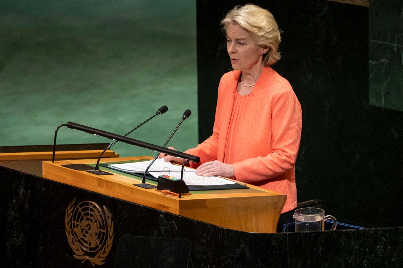 Avtalet skapar nya möjligheter för EU enligt kommissionens ordförande Ursula von der Leyen. Här vid FN:s generalförsamling i New York. Foto: Yuki Iwamura/AP/TT