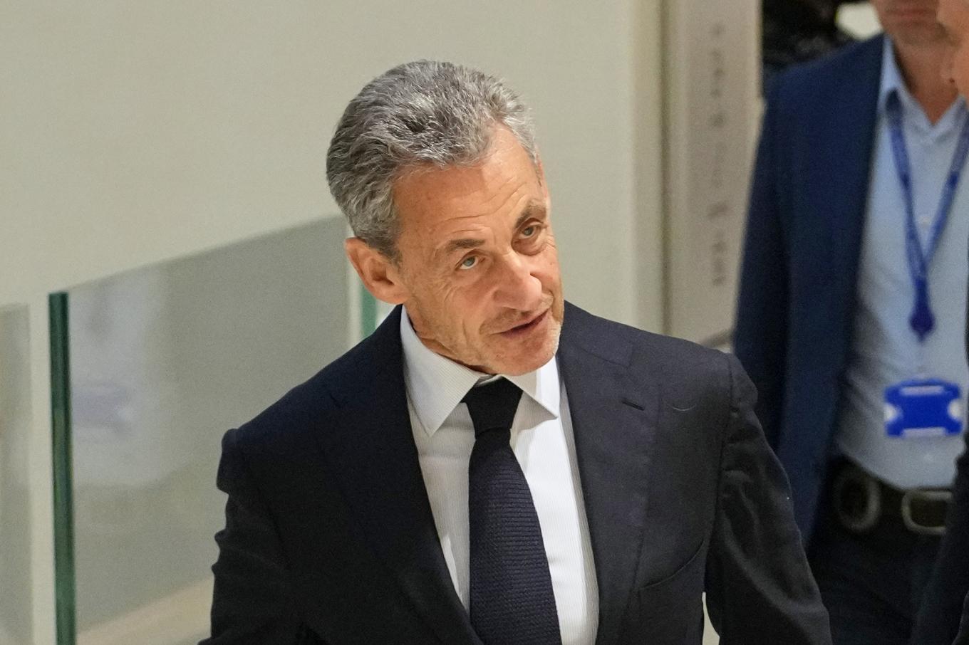 Frankrikes expresident Nicolas Sarkozy i rätten på torsdagen. Foto: Christophe Ena/AP/TT