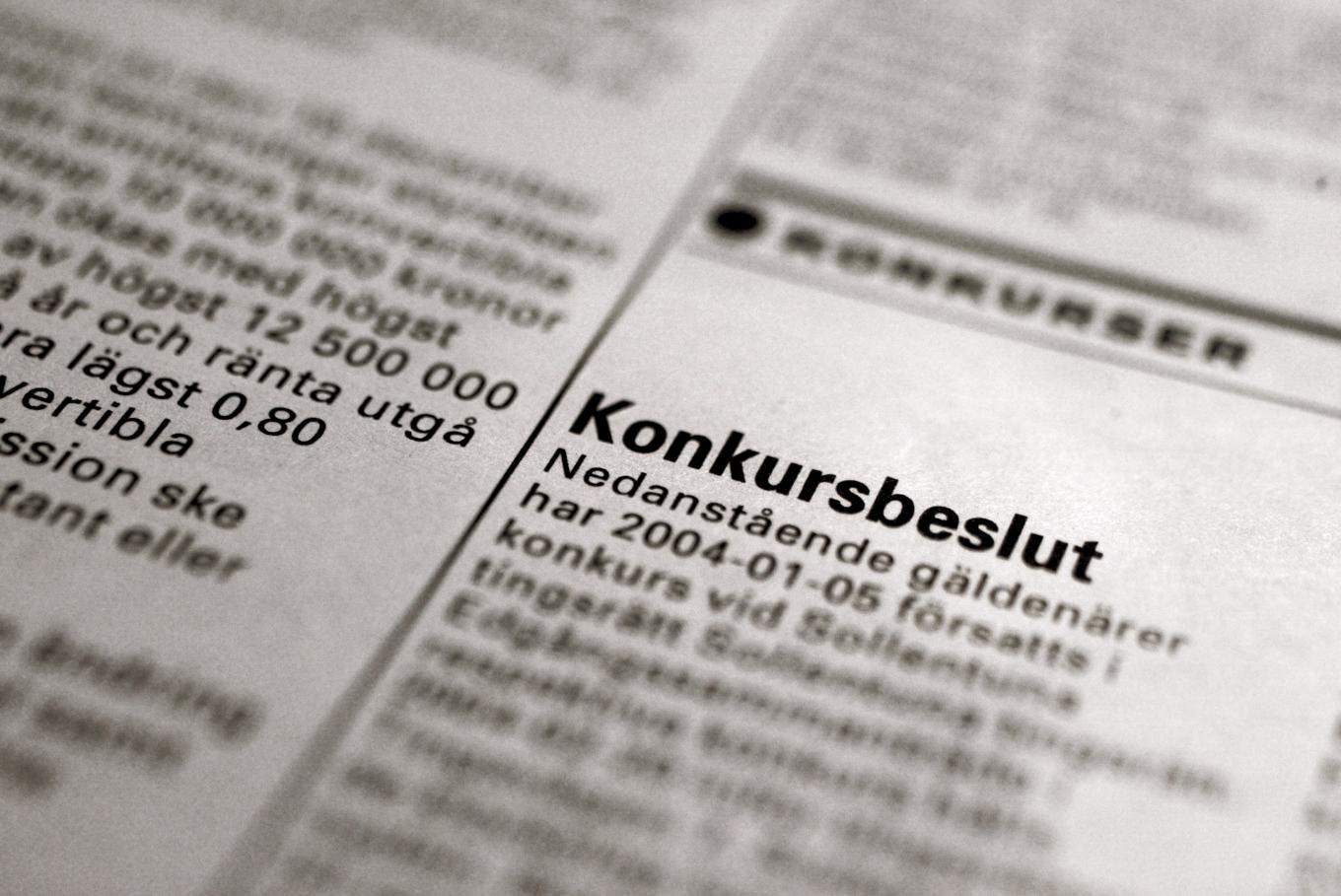 Antalet konkurser fortsätter att sjunka. Arkivbild. Foto: Jessica Gow/TT