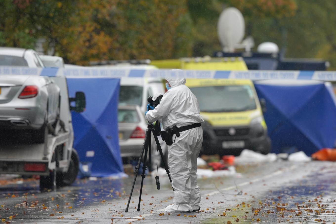 Attacken inträffade utanför en synagoga i torsdags. Foto: Ian Hodgson/AP/TT