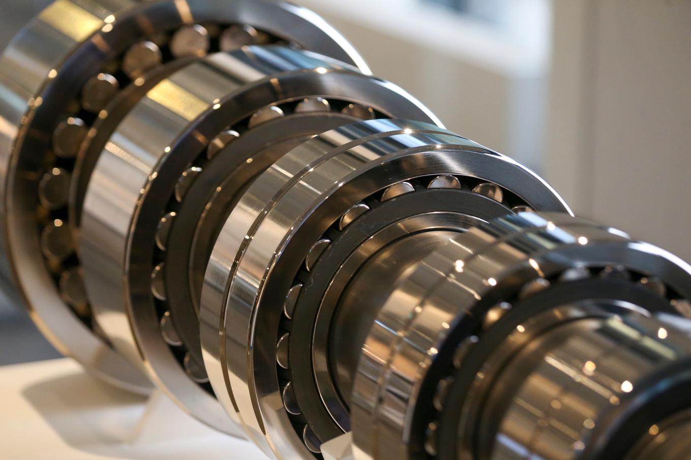 SKF-kullager. Enligt företaget är de kullager som identifierats i ryska drönare inte äkta SKF-produkter. Foto: Nicolas Maeterlinck/Belga Mag/AFP via Getty Images