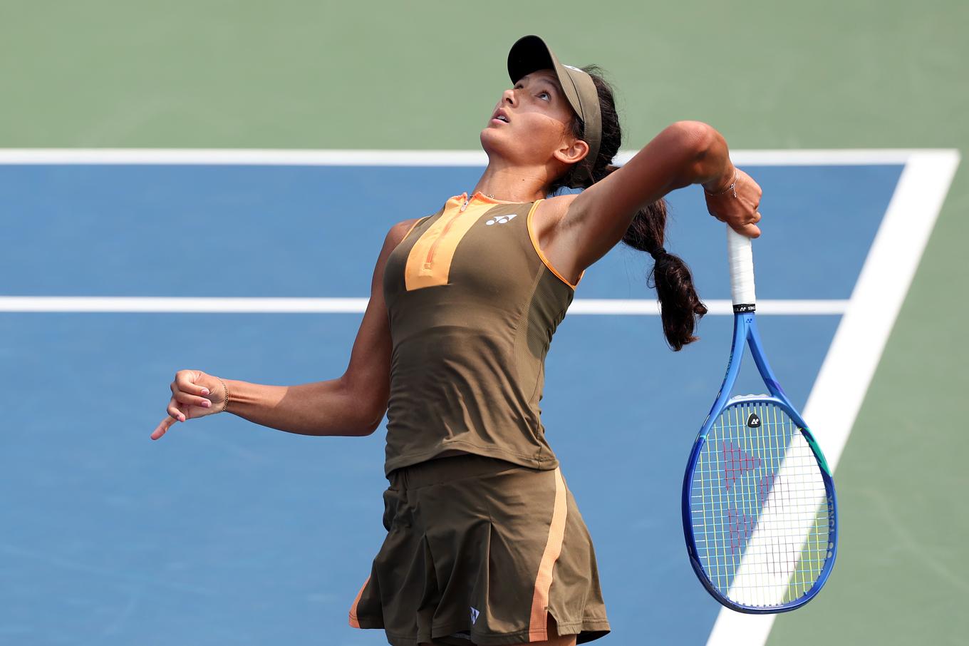 Lea Nilsson under finalen i US Opens flicksingel. Foto:  Elsa/Getty Images