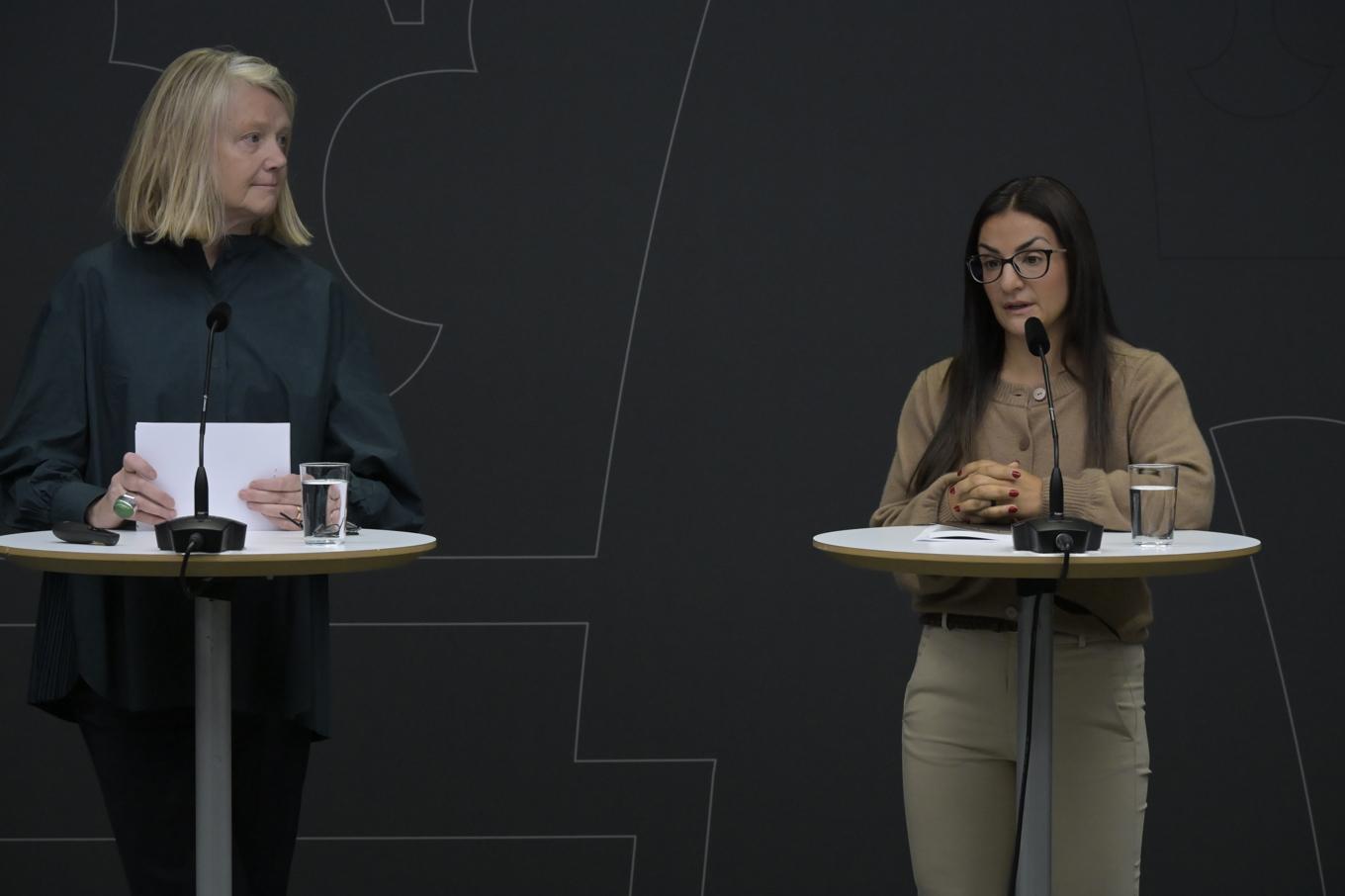 Eva Bergquist, särskild utredare, Parisa Liljestrand (M), kulturminister. Foto: Roger Sahlström.
