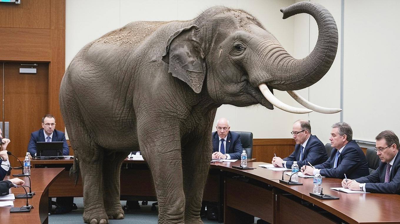 I den kulturpolitiska debatten är ”elefanten i rummet” en stor koloss som skymmer sikten och hindrar nytänkande och progression. (Bilden är framtagen via AI). Foto: Shutterstock