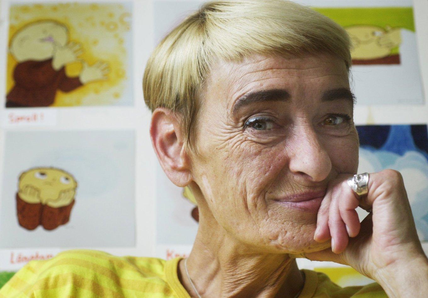 Gunilla Bergström, skaparen av barnboksfiguren Alfons Åberg, avled 2021. Här på en bild från 2002. Foto: Marcus Lindblad / SVD / TT