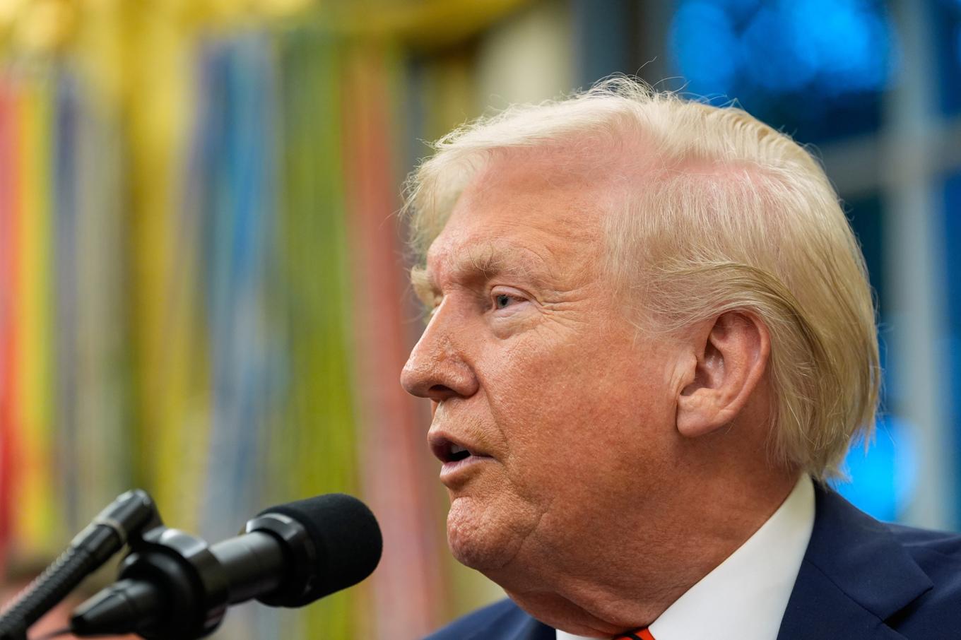 USA:s president Donald Trump på fredagen. Foto: Alex Brandon/AP/TT