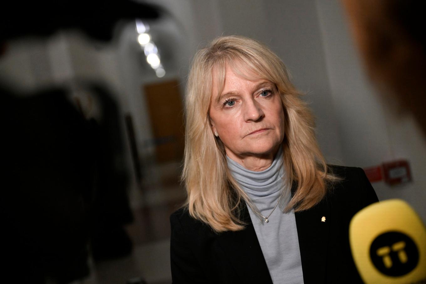 Säkerhetspolischef Charlotte von Essen kommenterar hotbilden mot toppolitiker. Foto: Pontus Lundahl/TT