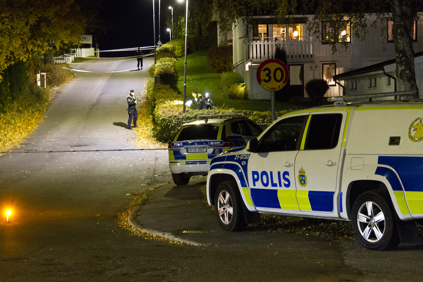 Polisen utreder ett misstänkt grovt brott i Sandviken. Foto: Andreas Björklund/TT