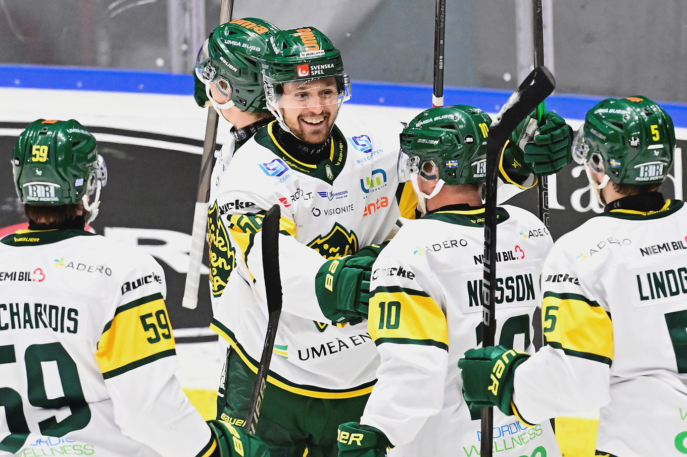 Björklöven är klubben i hockeyallsvenskan som har flest egna talanger i laguppställningen, i år fyra spelare. Tre till spelar i andra klubbar: AIK, Kalmar HC och Östersunds IK. Foto: Jonas Ekströmer/TT Nyhetsbyrån