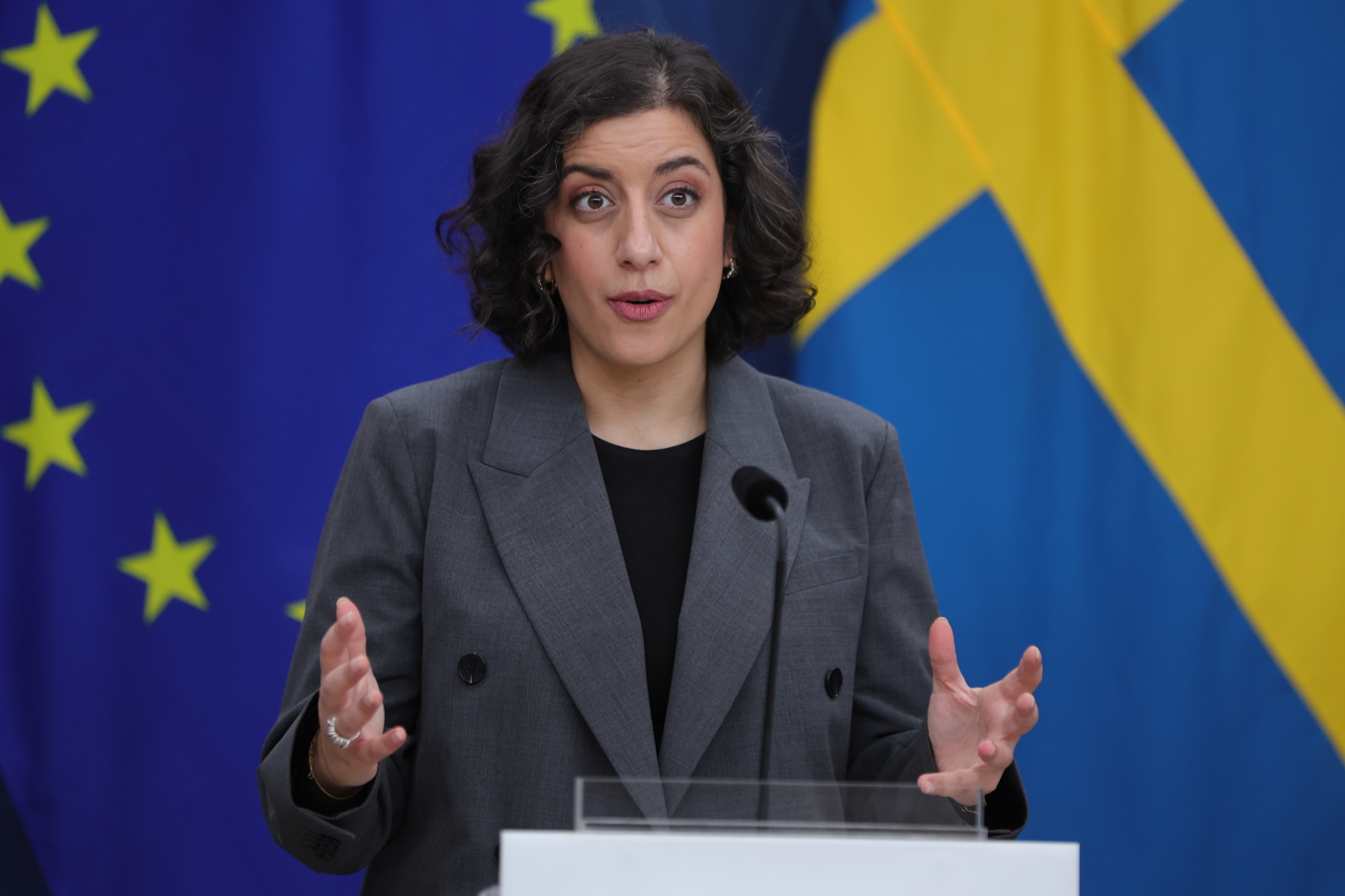 Liberalernas partiledare Simona Mohamsson ligger i botten i förtroendemätningen. Bild från tidigare i veckan. Foto: Pär Bäckström/TT