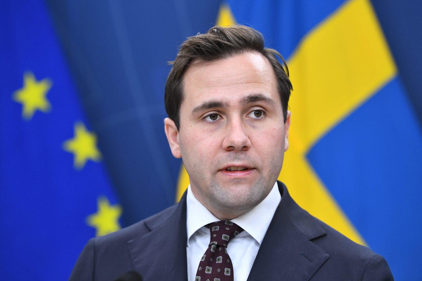 Bistånds- och utrikeshandelsminister Benjamin Dousa (M). Arkivbild. Foto: Lars Schröder/TT