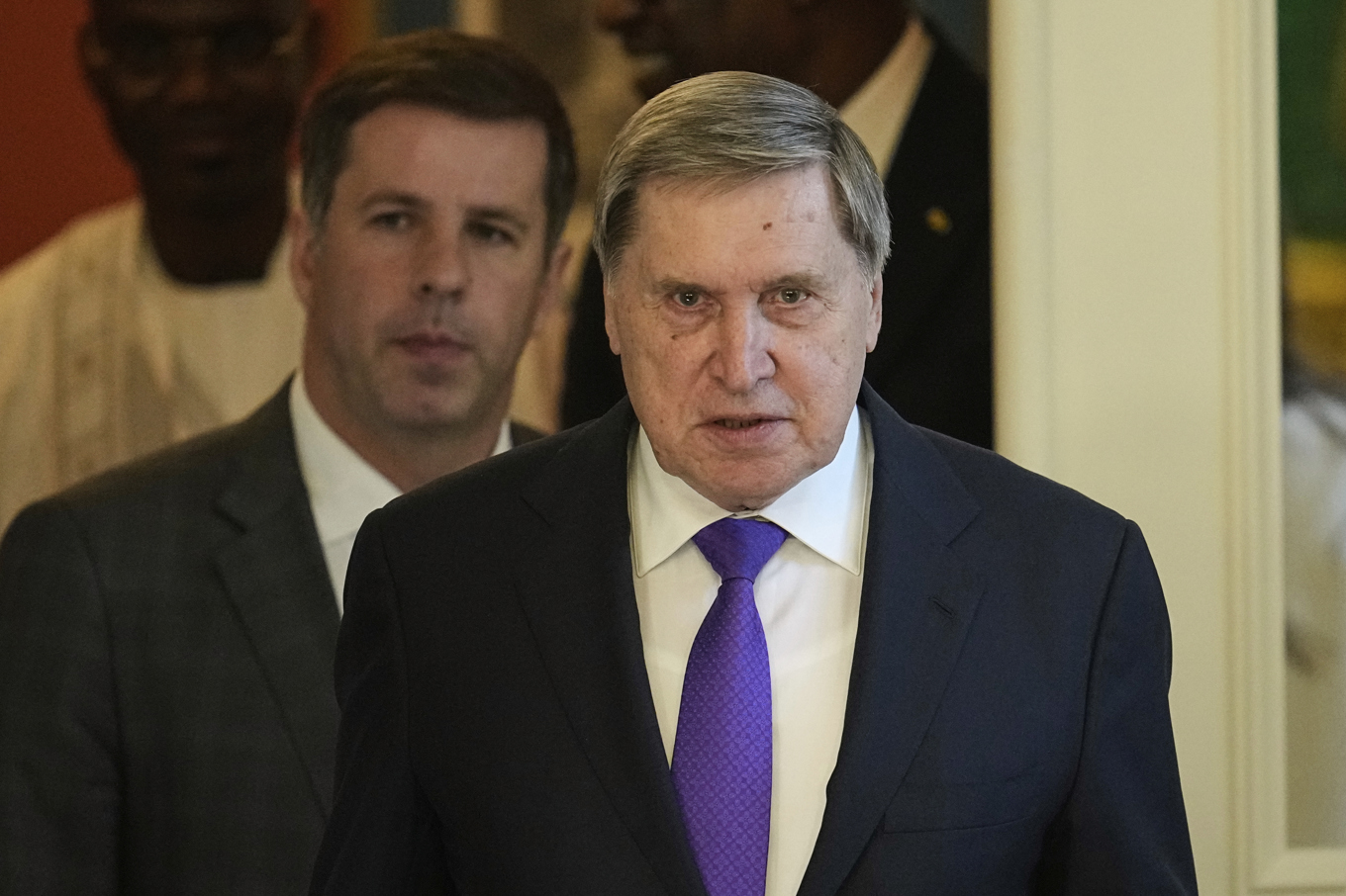 Putins nära rådgivare Jurij Usjakov på en bild från i somras. Foto: Pavel Bednyakov/AP/TT