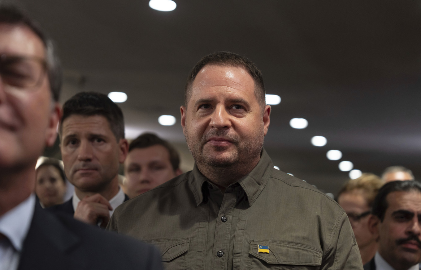 Den ukrainske presidentens nu avgående stabschef Andrij Jermak, här på en bild tagen i Montreal, Kanada i tidigare i år. Foto: Christinne Muschi/AP/TT