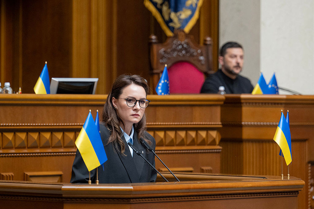 Ukrainas premiärminister Julia Svyrydenko. Arkivbild. Foto: Andrii Nesterenko/AFP via Getty Images