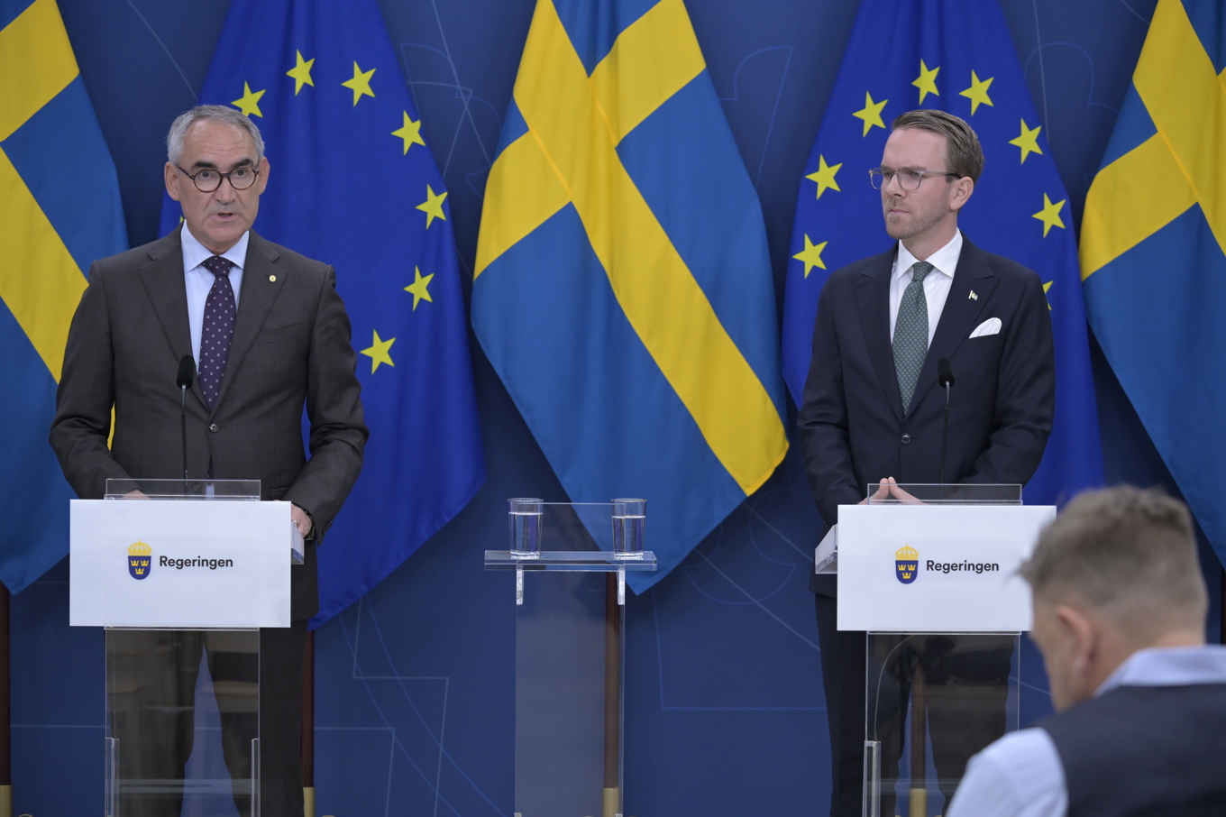 Roberto Maiorana, generaldirektör trafikverket och Andreas Carlson (KD), Infrastrukturminister. Foto: Roger Sahlström.