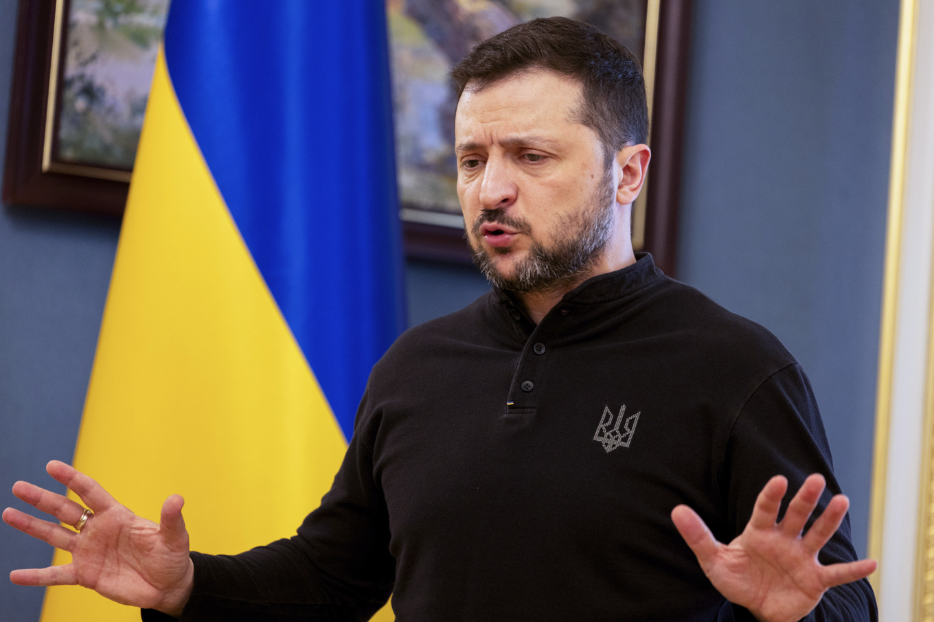 Ukrainas president Volodymyr Zelenskyj. Foto: Tetiana Dzhafarova/Pool Photo via AP/TT