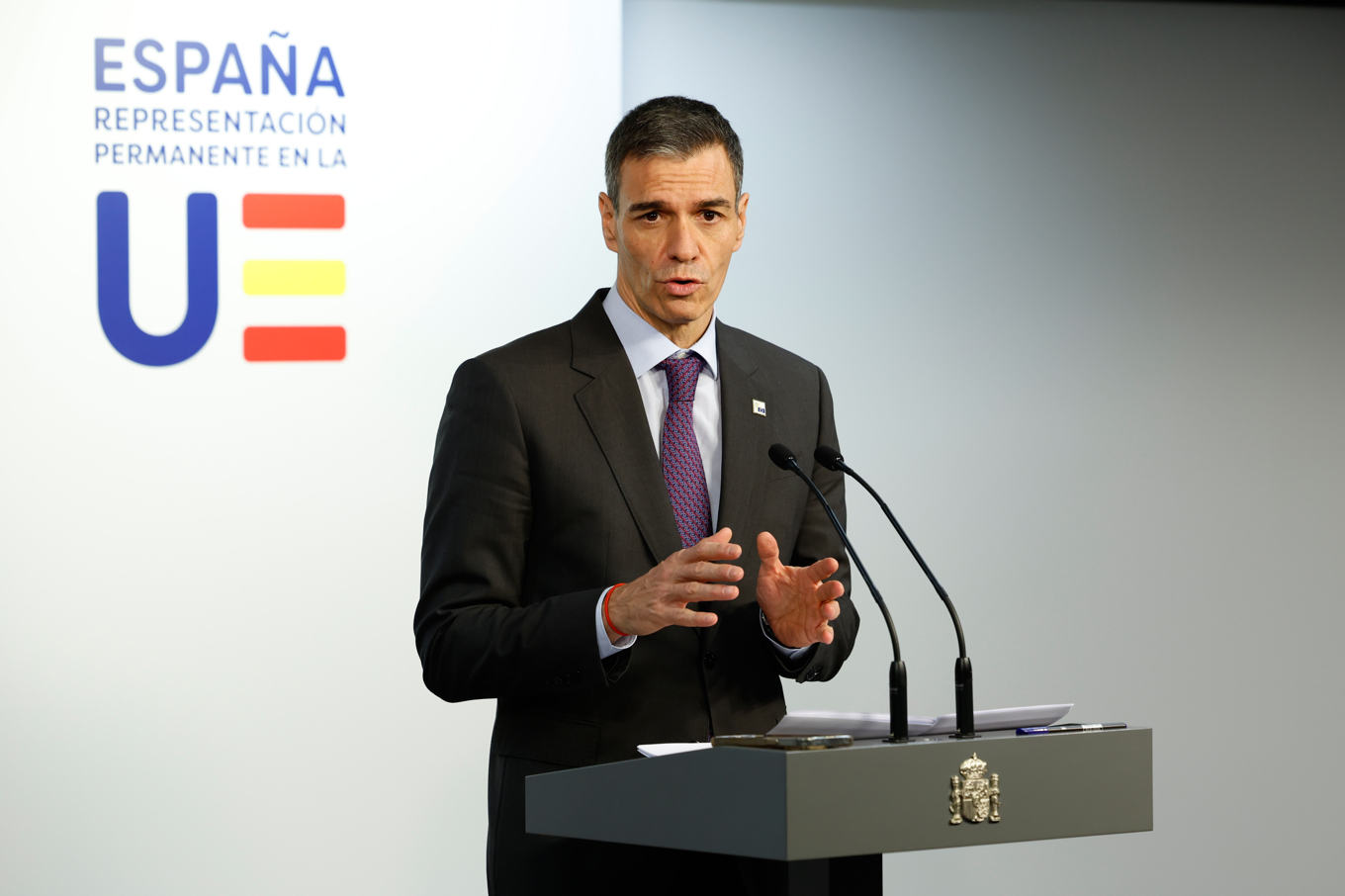 Spaniens premiärminister Pedro Sánchez på en bild från i december. Foto: Geert Vanden Wijngaert/AP/TT