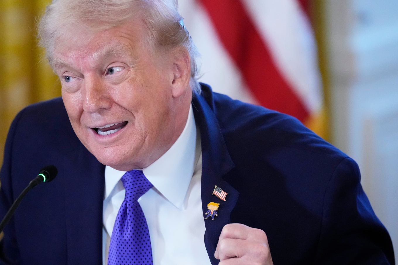 President Donald Trump vid ett möte med amerikanska oljejättar i Vita huset på fredagen. Foto: Alex Brandon/AP/TT