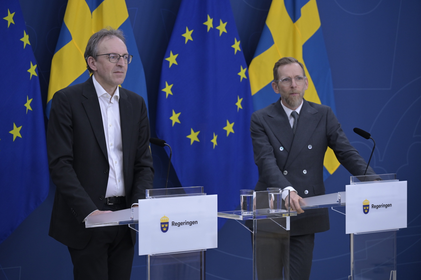 Magnus Thyberg, generaldirektör Tandvårds- och läkemedelsförmånsverket och Jakob Forssmed (KD), socialminister. Foto: Roger Sahlström.