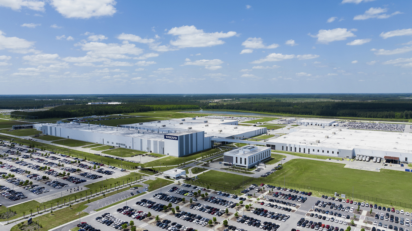 Volvos fabrik i South Carolina där EX90 och Polestar 3 redan byggs — och där XC60 snart ska rulla av bandet. Foto: CNP