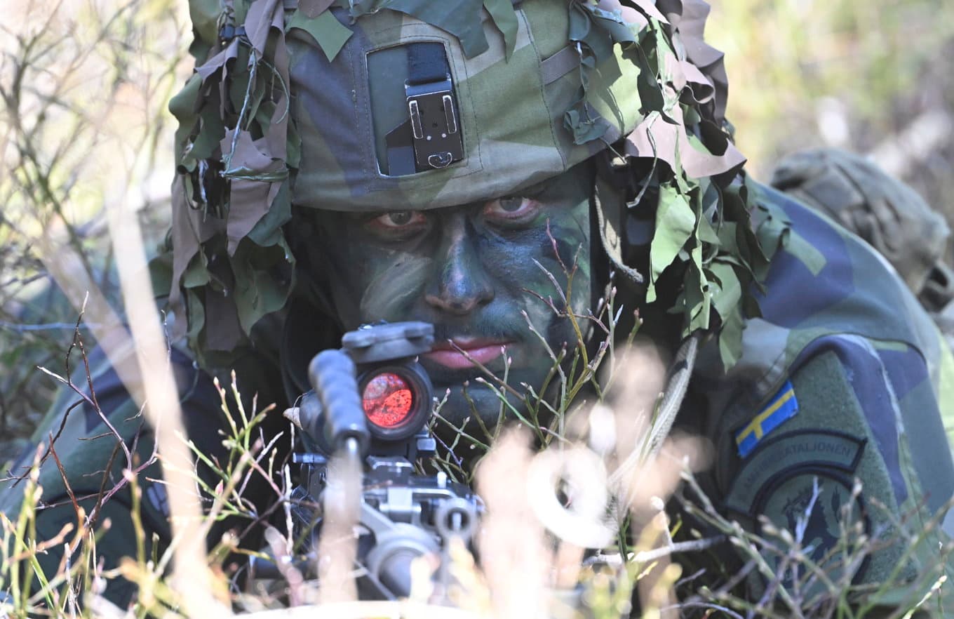 Färre är beredda försvara Sverige med vapen. Arkivbild. Foto: Fredrik Sandberg/TT