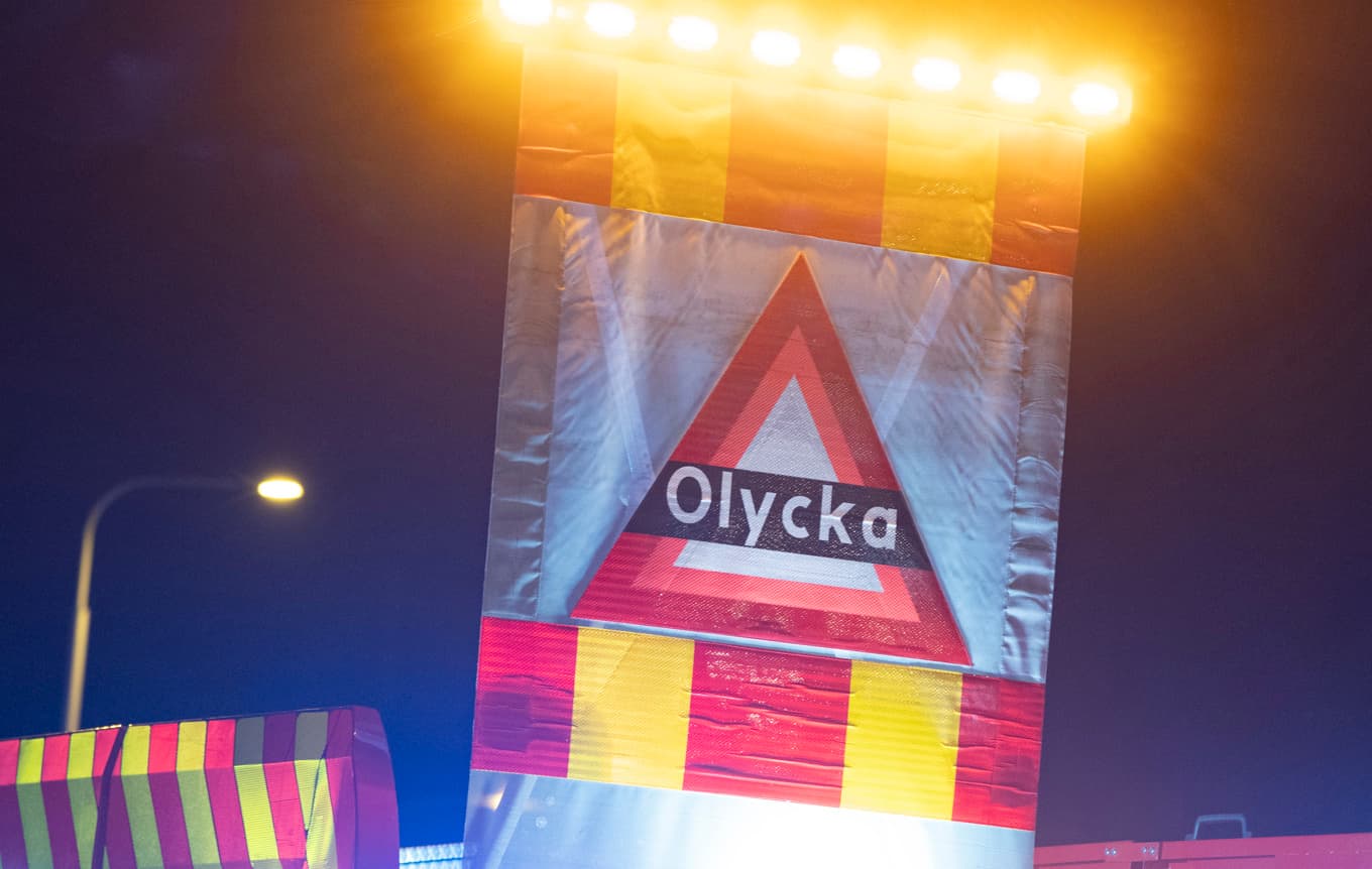 Vägen är avstängd i båda riktningarna. Arkivbild. Foto: Johan Nilsson/TT