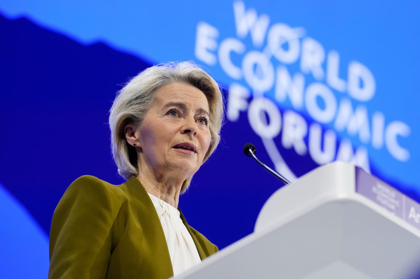 EU-kommissionens ordförande Ursula von der Leyen under ett tal vid Världsekonomiskt forum (WEF) i Davos tidigare i veckan. Arkivbild. Foto: Markus Schreiber/AP/TT