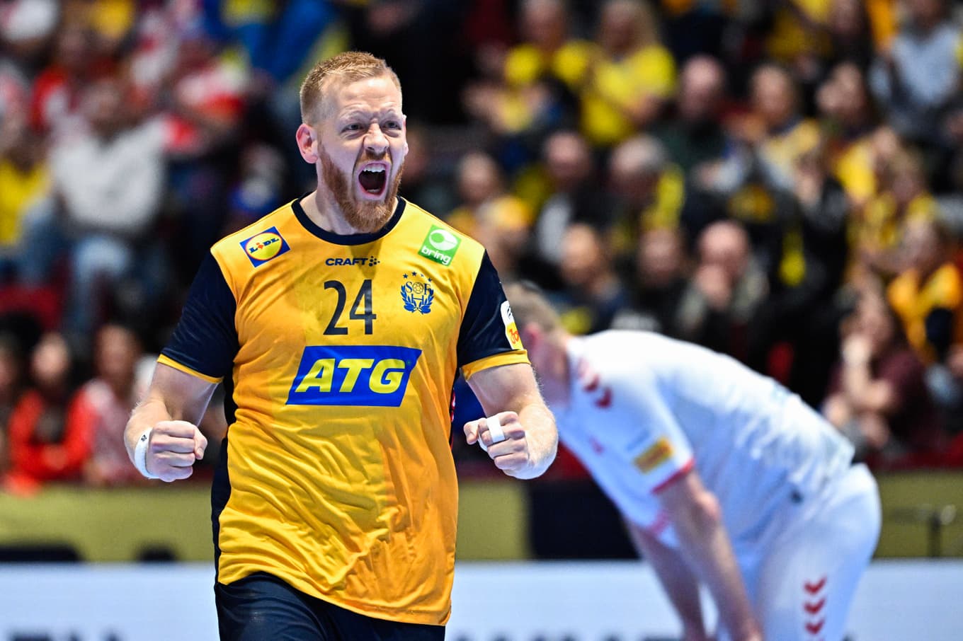 Jim Gottfridsson var på spelhumör mot Schweiz. Foto: Johan Nilsson/TT
