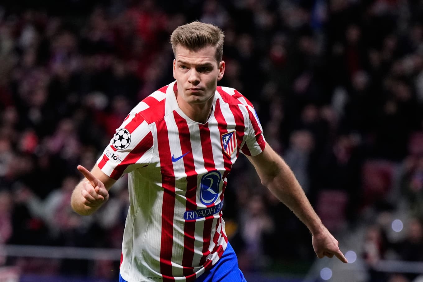 Norrmannen Alexander Sørloth har drabbats av en allvarlig huvudskada. Arkivbild. Foto: Manu Fernandez/AP/TT