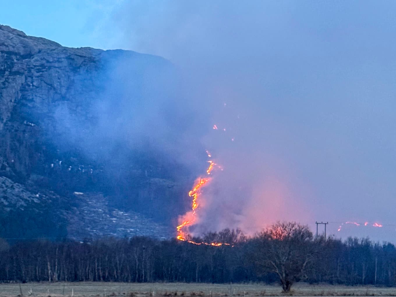 Ørland-branden i Norge. Foto: Fosen brann og redningstjeneste