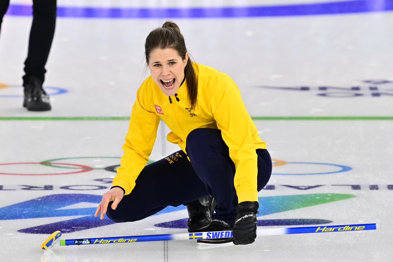 Anna Hasselborg och hennes lag tog tredje raka segern i OS efter vinst mot Danmark. Foto: Jonas Ekströmer/TT