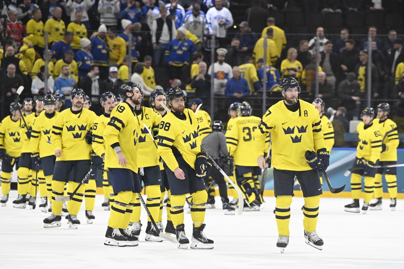 Tre Kronor ställs mot Lettland i åttondelsfinal. Arkivbild. Foto: Jessica Gow/TT