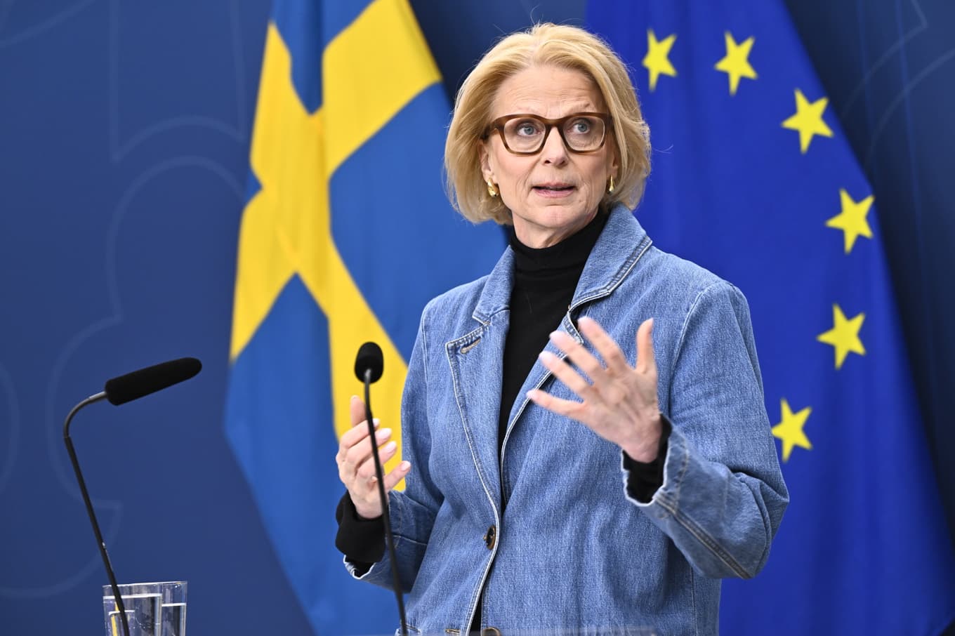 Finansminister Elisabeth Svantesson (M) fotograferad i Rosenbad förra veckan. Foto: Henrik Montgomery/TT