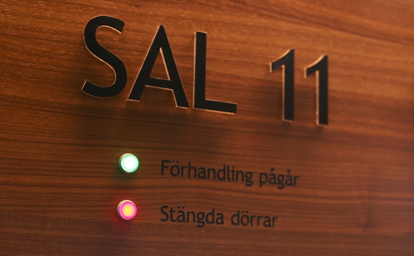 Häktningsförhandling för terrormisstänkt man i Attunda tingsrätt på fredagen. Foto: Pär Bäckström/TT