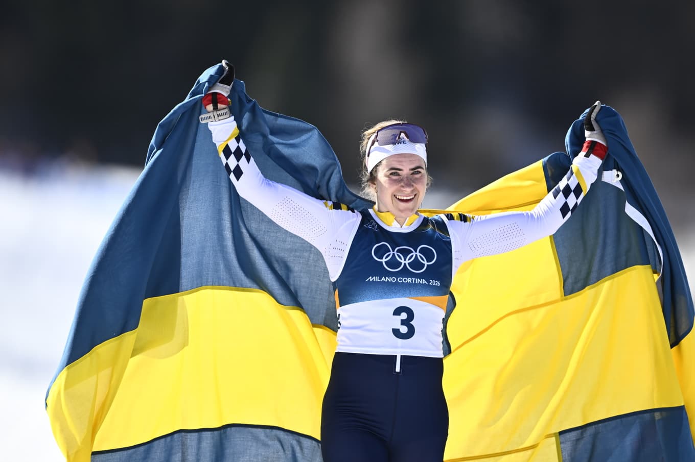 Ebba Andersson vann femmilen. Foto: Christine Olsson/TT