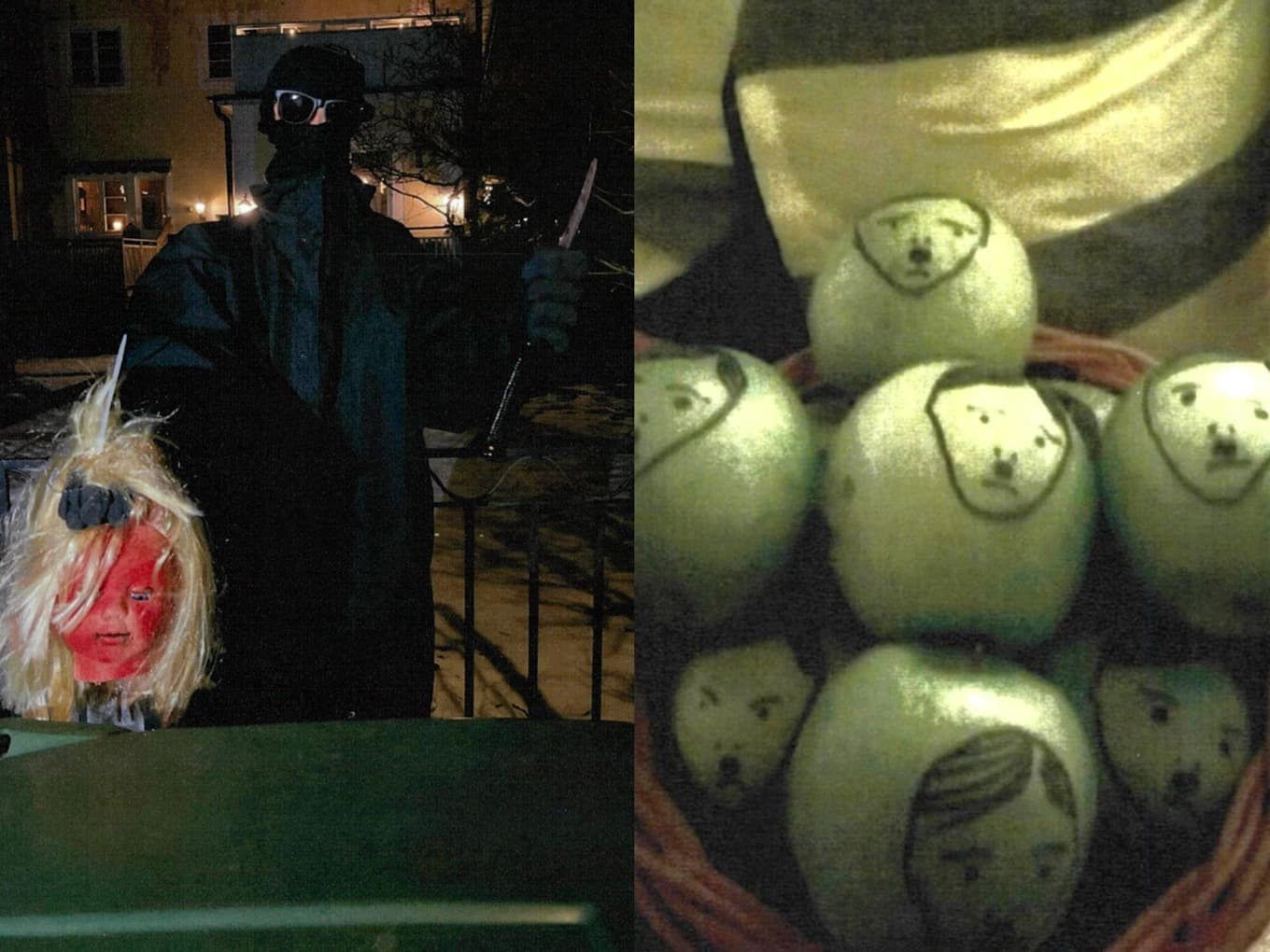 Bilder från de två aktionerna som publicerades i sociala medier. Foto: Polisen