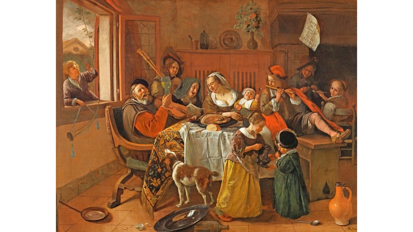 ”Den glada familjen” av Jan Steen (1668). Foto: Rijksmuseum/Wikimedia Commons