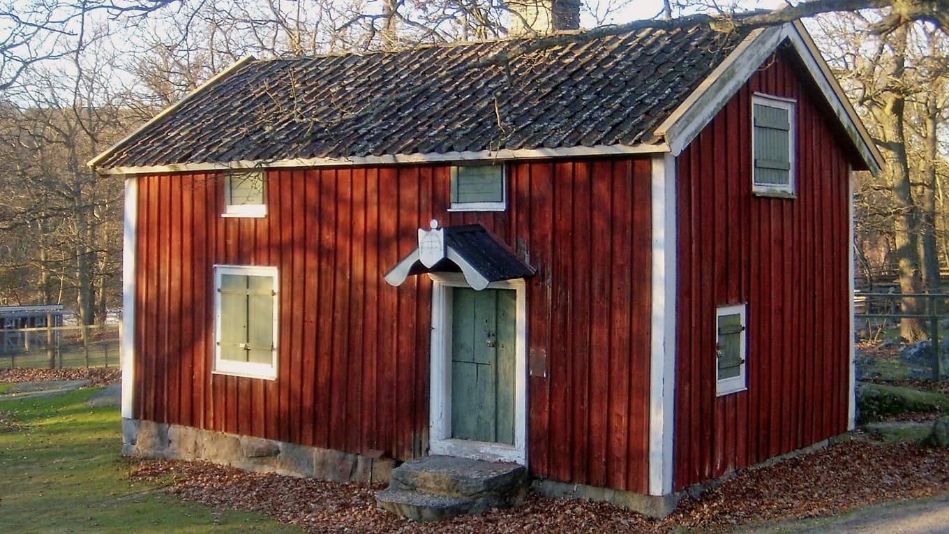 Soldattorp tillhörande Smålands grenadjärkår, Sunnerbo kompani. De torp som avsattes för indelta soldater började uppföras i samband med att indelningsverket grundades 1682. Foto: Wikimedia Commons