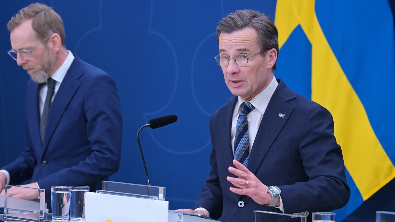 Statsminister Ulf Kristersson (M) deltog när regeringen presenterade nya uppdrag till Socialstyrelsen och Inspektionen för vård och omsorg. Foto: Roger Sahlström.