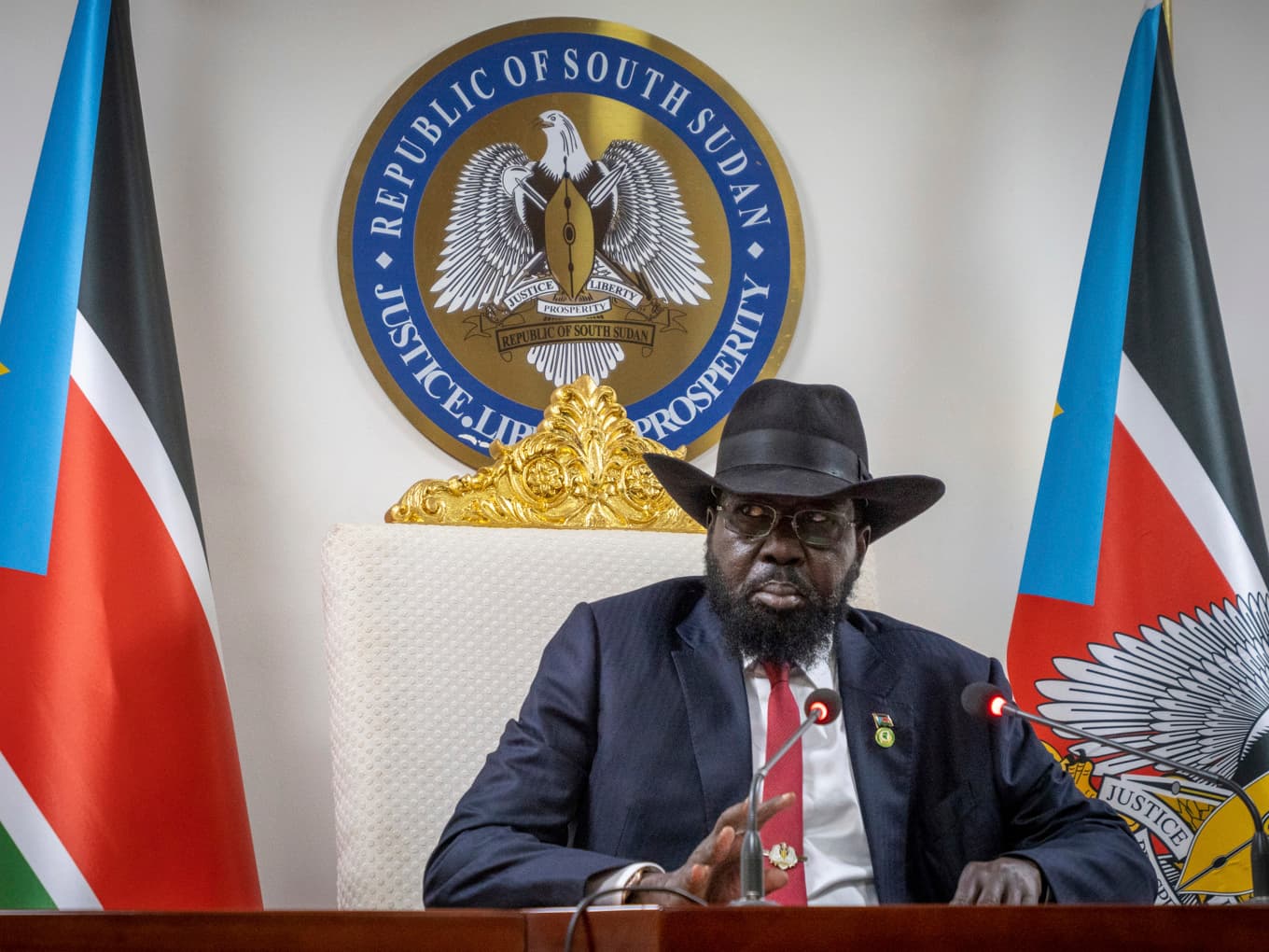 Sydsudans president Salva Kiir. Arkivbild. Foto: Florence Miettaux/AP/TT