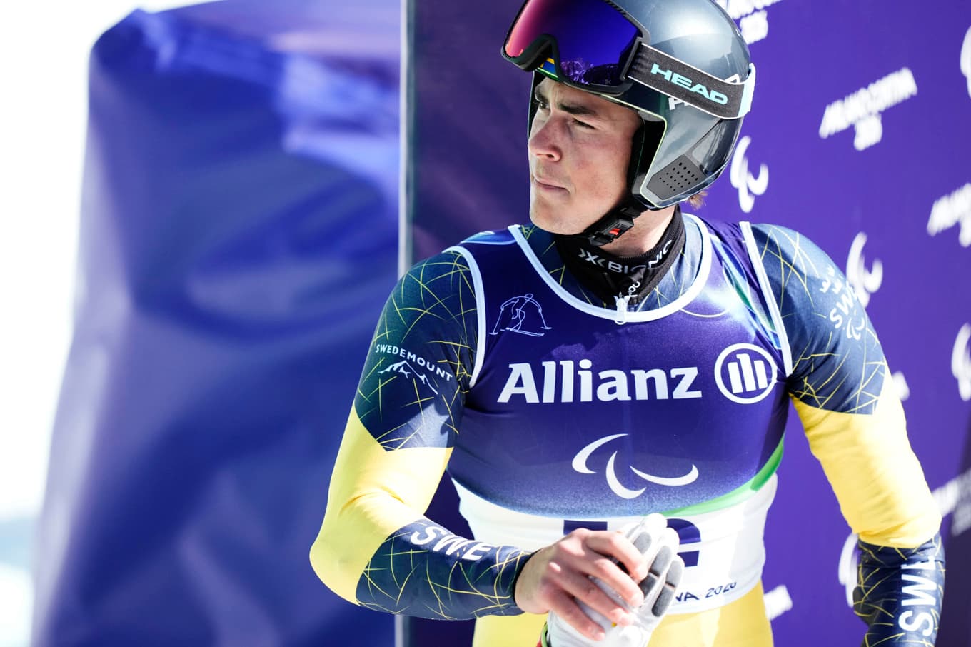 Aaron Lindström stod för ett fint åk under herrarnas störtlopp i Paralympics. Foto: Björn Larsson Rosvall/TT