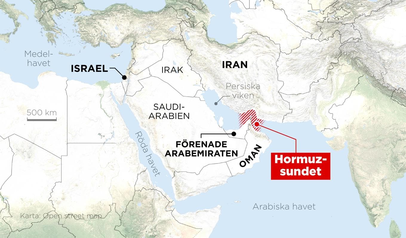 Ungefär en femtedel av all världens oljetransport till havs passerar Hormuzsundet. Foto: Anders Humlebo/TT