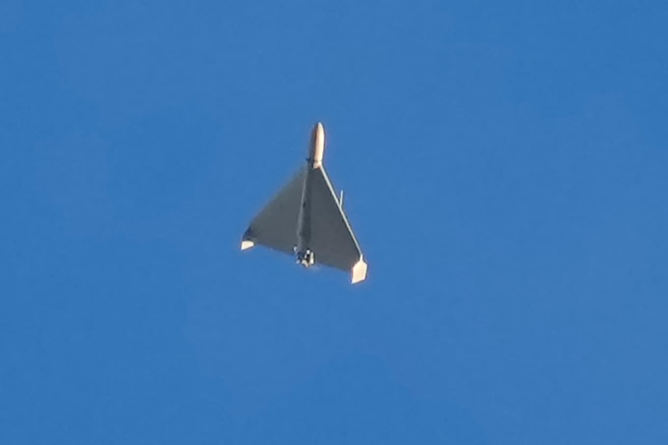 En iransk Shahed-drönare. Bilden är från Ukraina där de har använts av Ryssland. Foto: Efrem Lukatsky/AP/TT