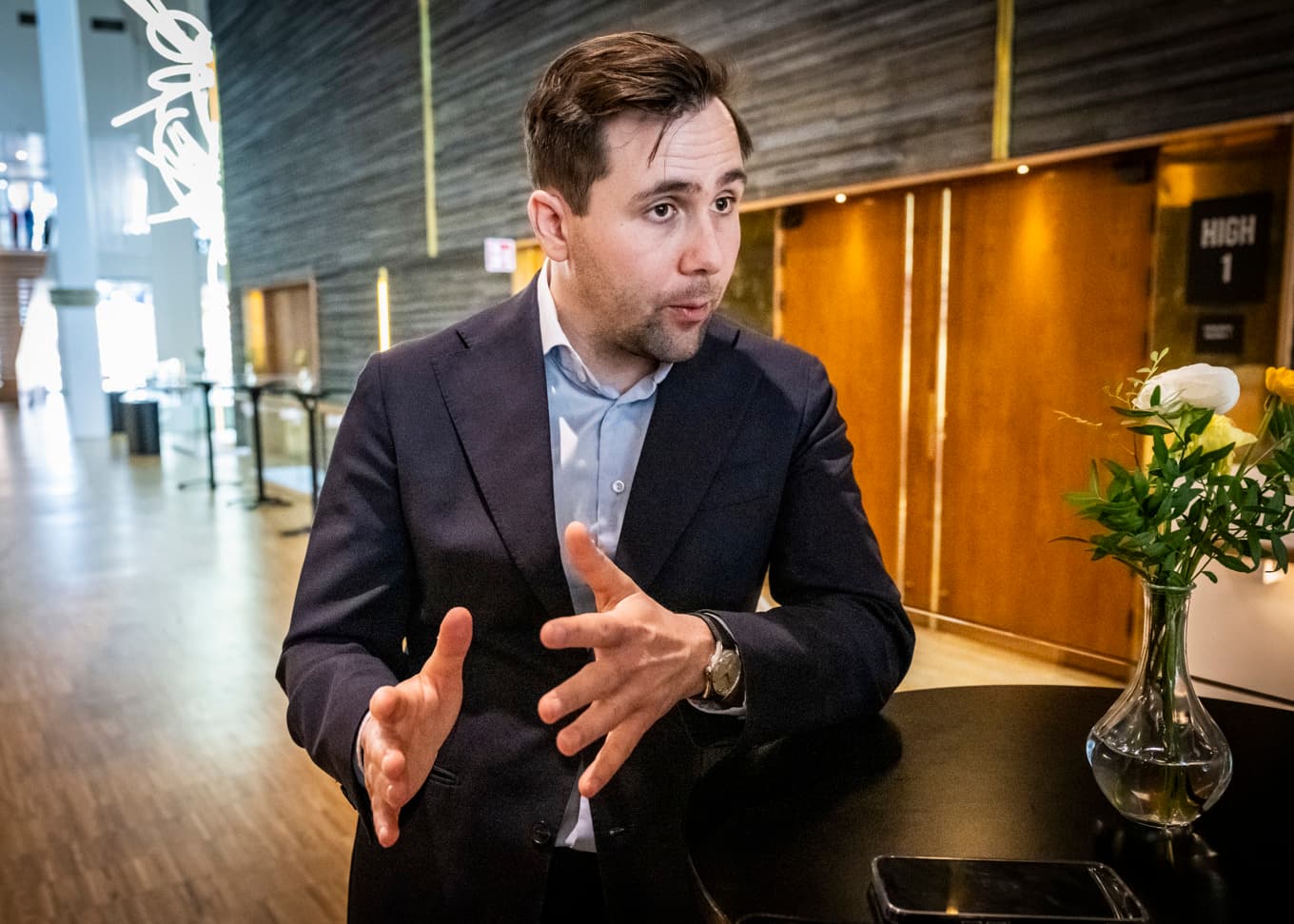 Bistånds- och utrikeshandelsminister Benjamin Dousa (M). Arkivbild. Foto: Johan Nilsson/TT