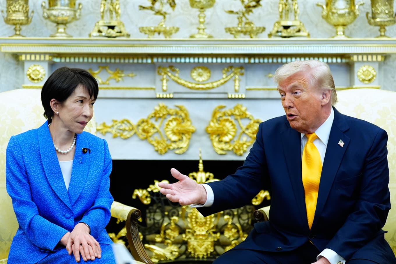 Japans premiärminister Sanae Takaichi träffade USA:s president Donald Trump i Vita huset på torsdagen. Foto: Alex Brandon/AP/TT